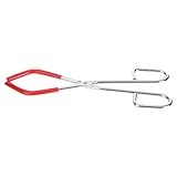 DEARMAMY Beaker Clip Tool Red Plastic Coated Chrome Steel Laboratory Beaker Clamp Holder Pliers for Science
