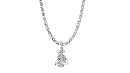 Chaîne gourmette et pendentif Hanuman argent pour attirer la bonne santé et la richesse