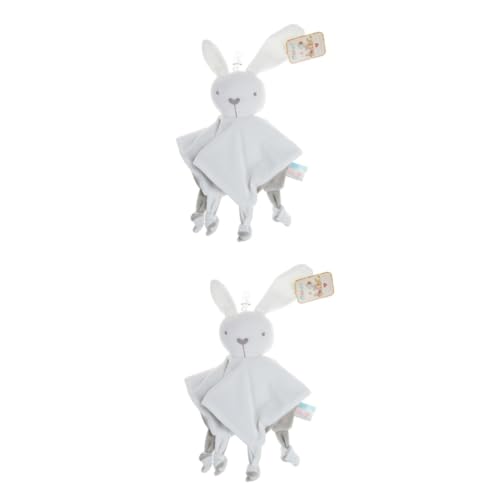 ERINGOGO 2個 ぬいぐるみタオル バニーセキュリティブランケット ベビーセキュリティブランケット ぬいぐるみブランケット ベビースムージングタオル バニーブランケット 幼児 ウサギ