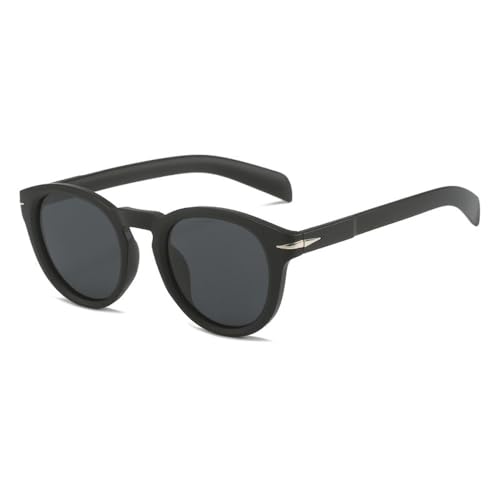 Lunettes de soleil rondes rétro à rivets et verres teintés mode bleu vert