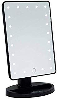 DANIELLE Espejo Hollywood iluminado LED con regulador de intensidad negro 10.5" x 6.75"