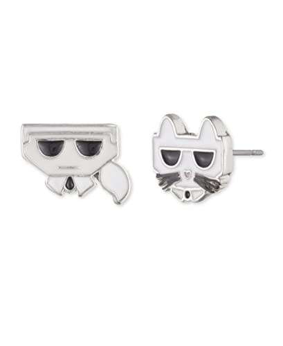 Karl Lagerfeld Paris Earrings Trio, Two-Tone/Jet, Set of 3 Pair3