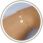 Graduation Gifts 2026 for Her, Cross Bracelet for Women Dainty Cross Bracelet with Initial A Link Chain Bracelets Christian Gifts for Womens Baptism Religious Jewelry Easter Basket Stuffers for Teens