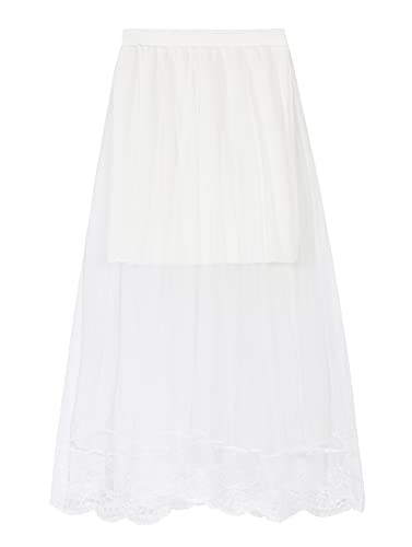 【ぴゅありぼん】ロング丈 チュールスカート シースルー 透け感 ハイウエスト レディース フリーサイズ TOKYO GOODS MARKET (E、白)