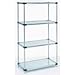 Nexel Galvanized Steel, 4 Tier, Solid Shelving Starter Unit, 54"Wx18"Dx54"H