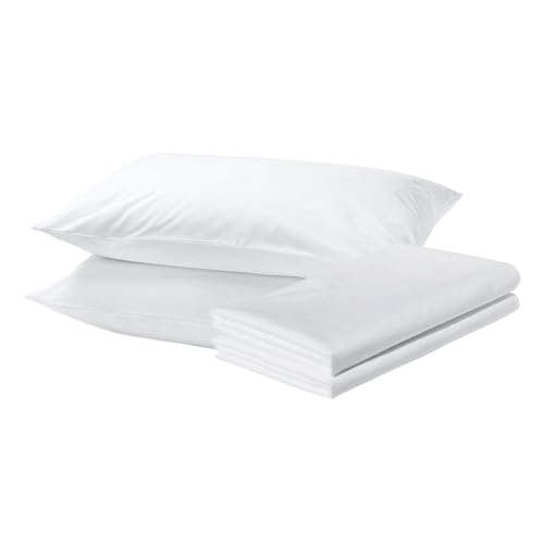UK Care Direct 100% Cotton Hospital Quality Pillowcase Pair; White Pillowcases 2 pack - Soft Breathable, Durable - Standard Size White Pillow Covers Home, Hospital, and Hotel Use