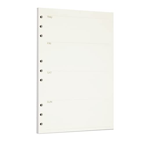 Image of Zelten Loose Leaf Punched Paper Refills Paper for 6 Hole Binder Personal Organizer Diary Notebook Refillable Planner (Weekly Planner,B5 /9 Hole)