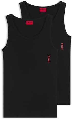 HUGO Herren Tank TOP Twin Pack Zweierpack Unterhemden aus Gerippter Stretch-Baumwolle