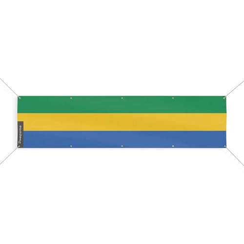 Drapeau du Gabon 60x240cm solide avec 10 oeillets anti-déchirure