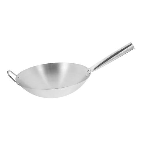 Imagen de KICHOUSE Wok De Acero Inoxidable De Sartén Chino Antiadherente Para Cocina Para Inducción Batería De Cocina Para Uso Doméstico y Profesional Sin Recubrimiento