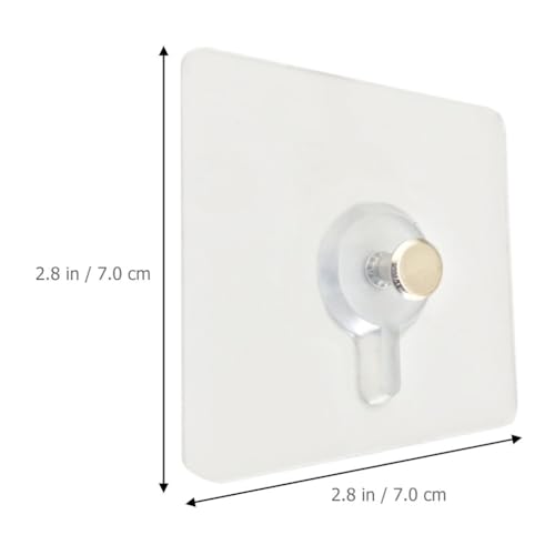 Image of 10Pcs Transparent Acrylic Traceless Picture Hooks Non-Trace Wall Hooks for Hanging Frames Photos Keys Clothes Easy to Use on Hard Walls 2.75 * 2.75 * 0.23in