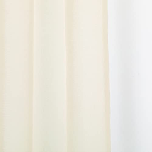 PimpamTex Durchscheinender Vorhang für Wohnzimmer und Schlafzimmer, durchscheinende Vorhänge, Jugendliche und Moderne Designs, 2er-Pack, (140 x 260 cm, Molly Natur)