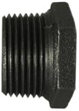 MIDLAND INDUSTRIES 65543 Reducer Hex Bushing, 4 in MPT x 3 in FPT, Iron, Black