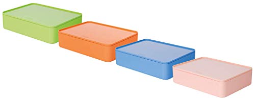 Han 1110-80 ALLISON SMART-ORGANIZER , functional, stackable utensil box with interior tray and lid, Lime Green - Image 3