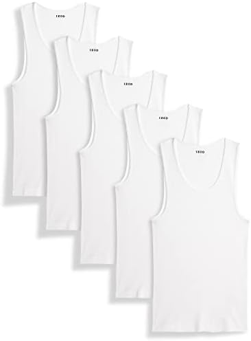 IZOD Men’s Undershirts – Soft Breathable A-Shirt Tank Top (5 Pack), White/White/White/White/White, XL