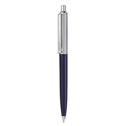 Hauser Berlin Half Metal Ball Pen Box Pack | Retractable Mechanism With Smudge Free Writing | Attractive Designer Pen | Smooth, Sturdy, Refillable Pen | Ideal For Gifting | Blue Ink, Pack of 5