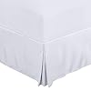 Utopia bedding queen bed skirt soft quadruple pleated ruffle easy fit with 16 inch tailored drop hotel quality shrinkage and fade resistant queen white  urban country home decor