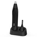 Nasenhaartrimmer, Wiederaufladbar Nasenhaarschneider 2 in 1 Set,Ohrhaarschneider mit Doppelschneideklingen Professioneller schmerzfreier Augenbrauen und esichtshaartrimmer