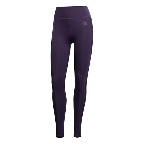 adidas Mujer Optime Essentials 3 Stripes 7/8 Leggings, aurora plum/black, L
