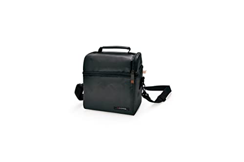 Iris Barcelona - Optimal Lunch Bag, Set de Bolsa Térmica Porta Alimentos Ligera de 4,7 l y 2 Tapers Aptos para Microondas, Lavavajillas y Congelador 0,6 l y 0,8 l Negra