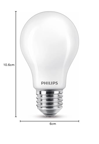 Philips LED Classic A60 Frosted Light Bulb 2 Pack [E27 Edison Screw] 7W - 60W Equivalent , Warm White 2700K, Non Dimmable - Image 5