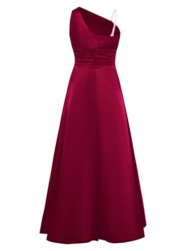 Robe longue pour filles fleuries asymétrique one shoulder chic - 4