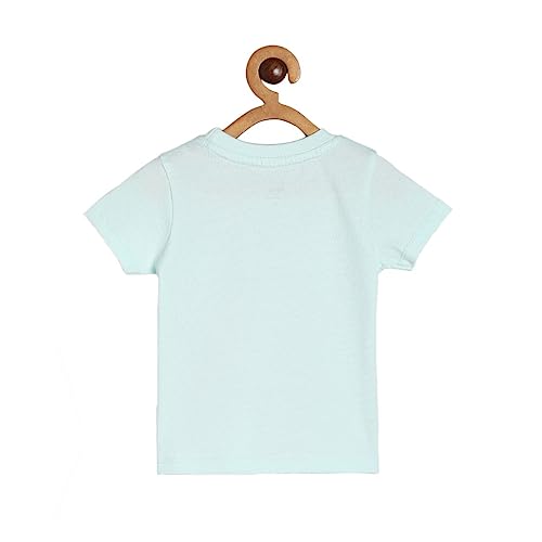 Image of miniklub Baby Round Neck Short Sleeve Knitted Cotton T-Shirt (White Color)
