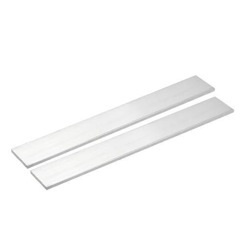 Image of uxcell Square Aluminum Flat Bar, 2Pcs 1 /4 inch Thick 1.6 inch Width 12 inch Length Square Aluminum Bar 6061 Aluminum Flat Plate, 5 x 40 x 305mm T6511 Solid New Mill Stock for Industrial Building
