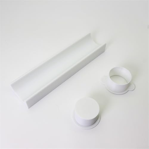 Moldes redondos para hornear tartas de 9 pulgadas para hornear en casa, postres de boda, galletas, cortador de plástico con émbolo, azul y blanco (blanco)