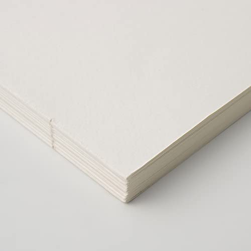Khadi : Handmade Bound Sketchbook 210gsm : Smooth : 21x25cm : 40 Pages, White - Image 3