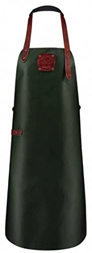 apron XXL 90 x 73 cm leather green/cognac