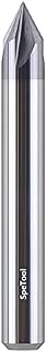 SpeTool 4 Flutes Carbide Chamfer End Mill 60 Degree 1/4 inch Shank V Groove Router Bit for CNC Carving and Chamfering
