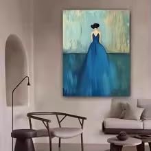 Toile abstraite MAIMANG pour habiller un grand mur vide blanc