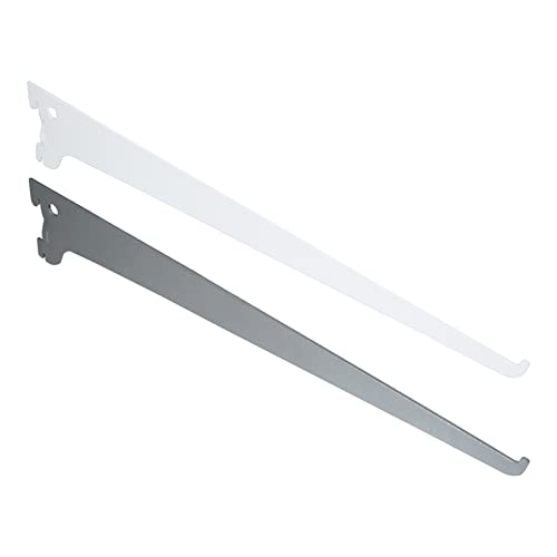 PRIOstahl Wandregal Regalträger Silber 10er Set - 400mm Regalhalter 1-reihig Schwerlast Halterung - Wandschienen Regal System Aufbewahrung Ordnung Zuhause