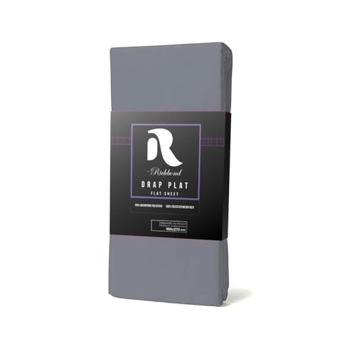 Drap Plat 2 Personnes 240x270 en Microfibre Polyester Doublement Brossée - Adapté Matelas Épais - Doux, Respirant Et Facile d'entretien - Oeko-TEX - Gris...