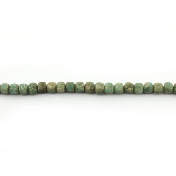 Amazonite de Russie cubes facettés 7x7mm perles briolettes boîte pour création bijoux SB4256