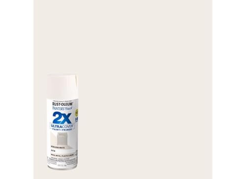Rust-Oleum 12 oz 334071 Painter's Touch 2X Heirloom White Ultra Cover Paint + Primer Spray Paint, Satin