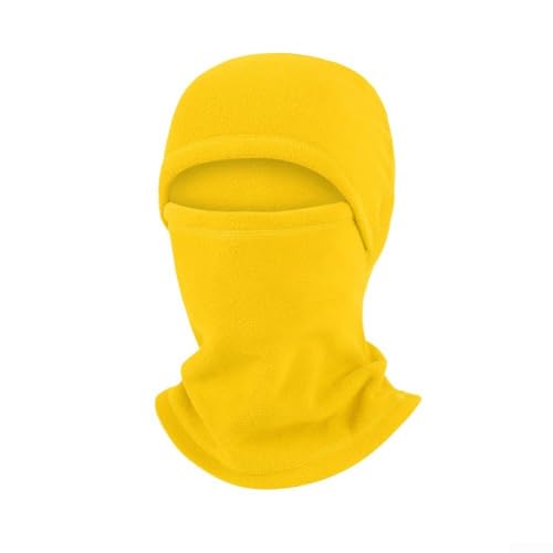 Pasamontañas de forro polar de poliéster para esquí, ciclismo, motociclismo, correr, snowboard, resistencia al viento (amarillo fluorescente)