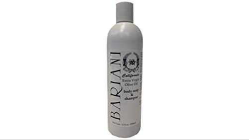 Bariani Olive Oil Body Soap and Shampoo - Pure and Organic - Suitable for Sensitive Skin, All Purpose Cleaner Detergent Free, Sulfate Free, Color Safe - (12oz)