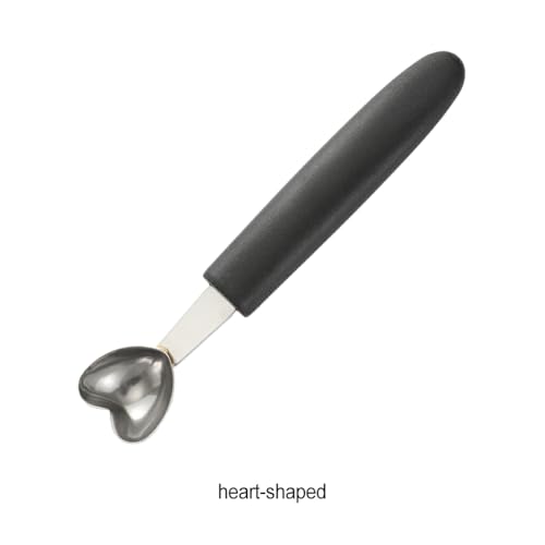 QOKLIYUI Melon Baller Scoops Made with Stainless Steel Durable Stainless Steel Ice Cream Scoops Melon Baller Fruit Scoop, Heart-Shaped