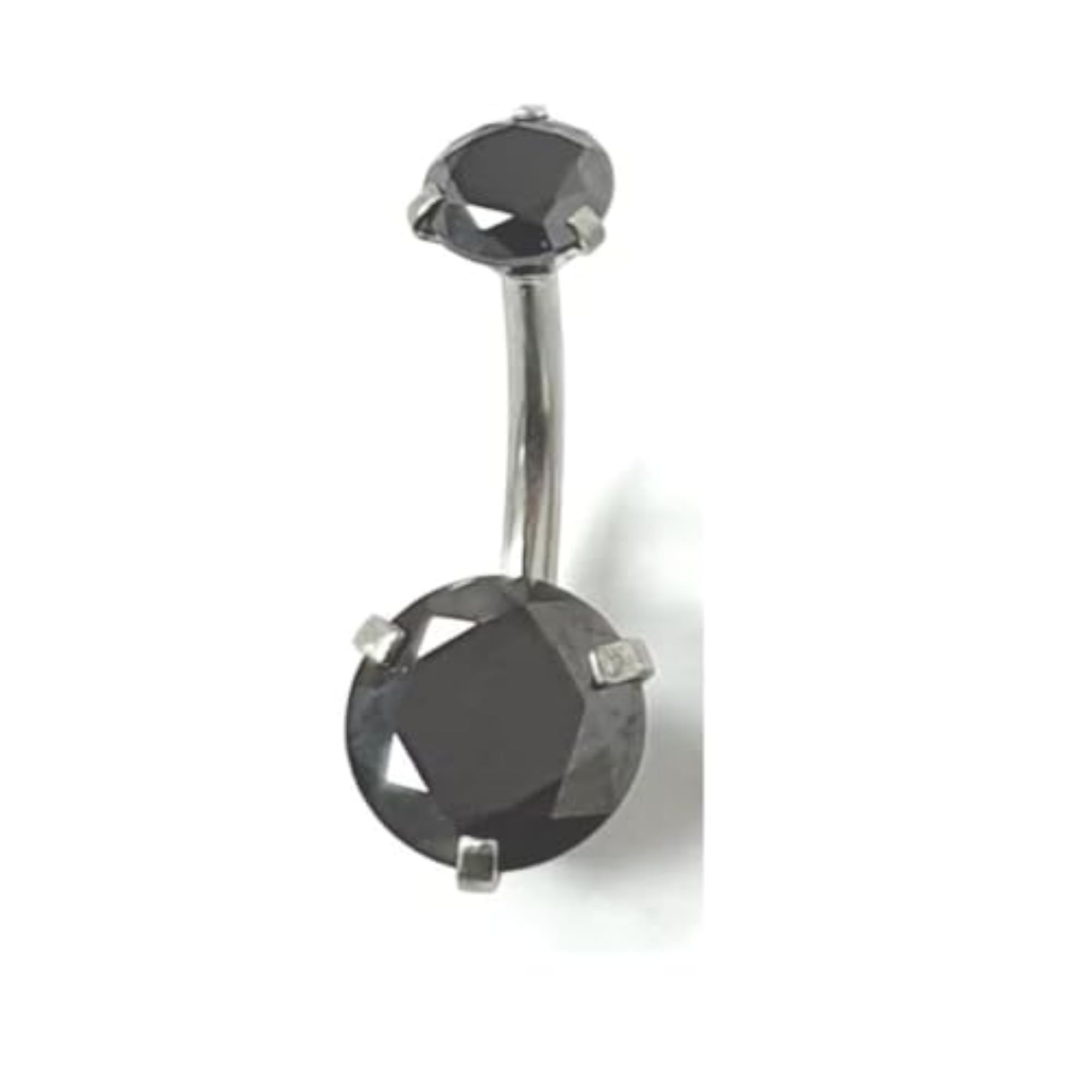 Women's Double Stone Stainless Steel Belly Button Ring