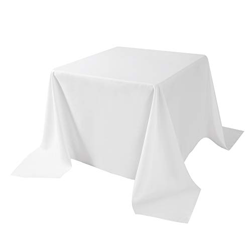 Cupuamon Square Tablecloth 90X90 Inch Washable Polyester Fabric Table Cloth For Wedding Party Dining Banquet Decoration（90X90,White） #TOP1