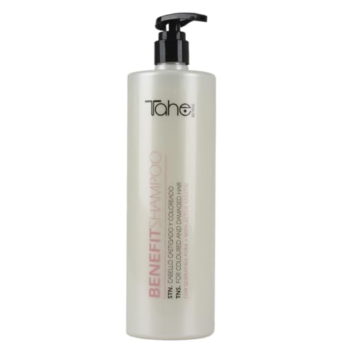 Tahe Botanic Champú Benefit con Queratina Activa y Células Madre Vegetales para Cabellos Castigados y Coloreados (1000 ml)…