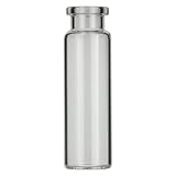 Macherey & Nagel ML-1724 Glas Rollrandflasche, Flacher Boden, N 20, Klar, 20.0ml Kapazität, 22.5mm Durchmesser, 75.5mm Höhe, 100 Stück