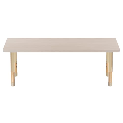 Image of Factory Direct Partners 24 inch x 60 inch Rectangle Kids Classroom Table with Adjustable Chunky Wood Legs