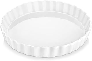 LOVECASA Porcelanowa forma do zapiekania, forma do pieczenia ciasta, na Crème Brûlée, deserowy suflet, owalna, 4 porcje, 210 ml