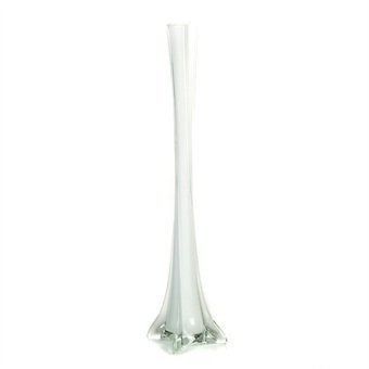 Homestreet Flowers - Jarrón para Flor (Cristal torneado, 40 cm, Cuello Fino), Color Blanco