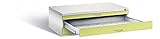 CP Planschrank 3 Schubladen lichtgrau, viridingrün 135,0 x 96,0 x 42,0 cm