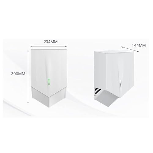 Asciugamani elettrico, 1200 W, sensore automatico da parete, per cucina, bagno e WC, asciuga le mani in 6-10 secondi, finitura argento