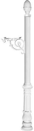 Support Bracket Post System with Ornate Base & Pineapple Finial44; White